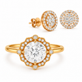 2.75-Carat Lab-Grown Diamond Jewelry Set, 18K Yellow Gold