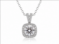 1.67‑Carat Lab‑Grown Diamond Cushion Halo Pendant Necklace, PT950 Platinum