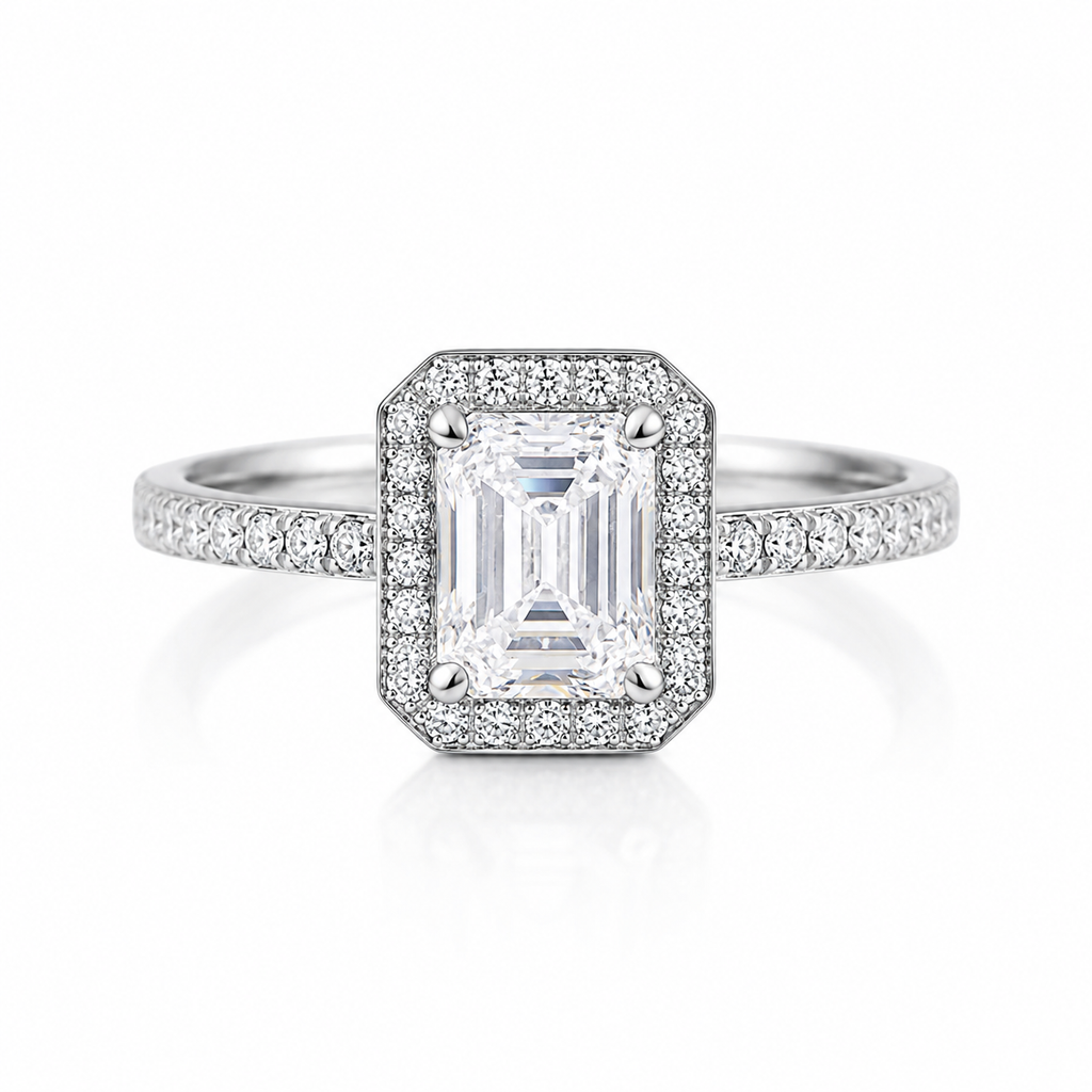 1.23‑Carat Rectangular‑Cut Diamond Solitaire Ring, PT950 Platinum Band