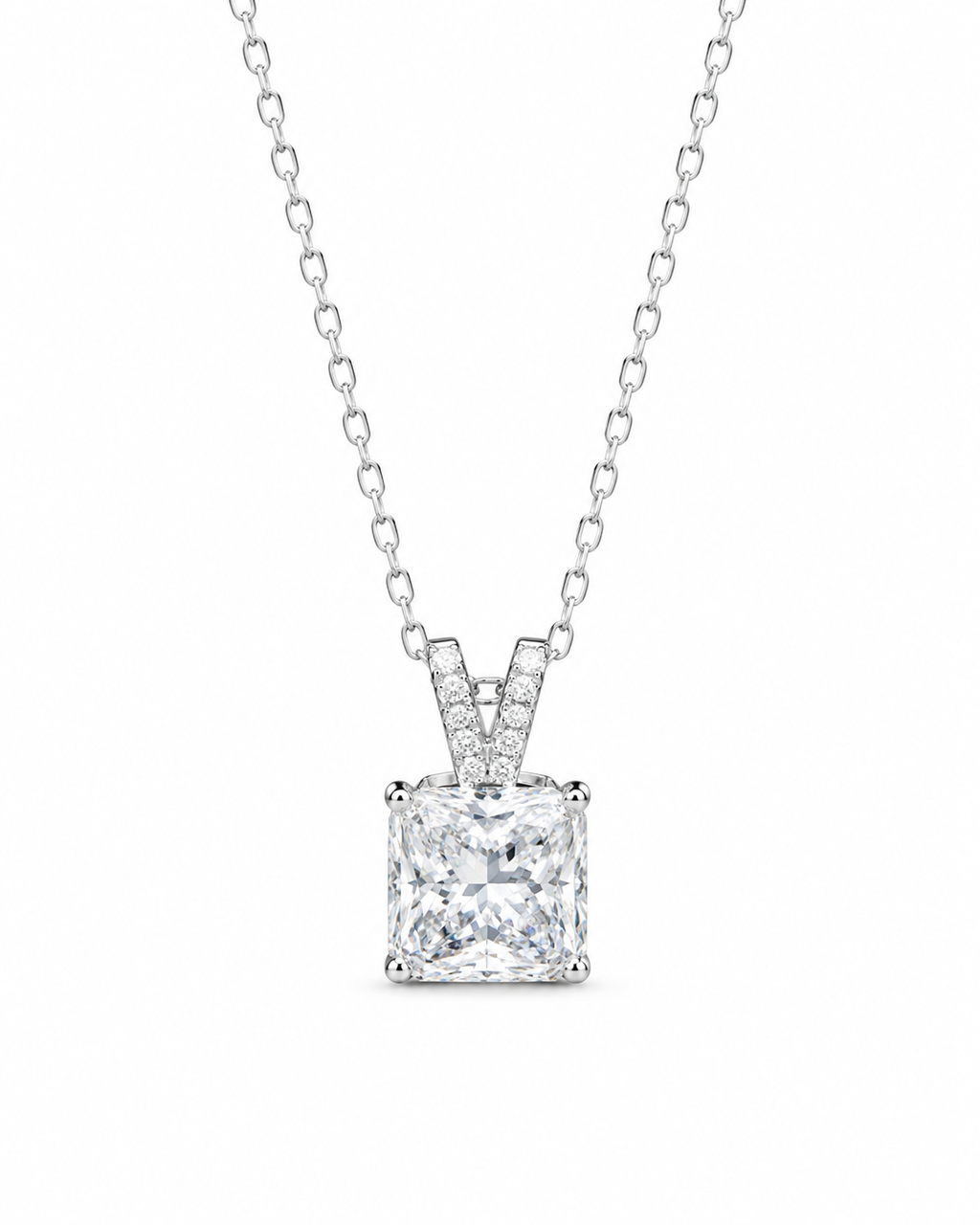 3.6‑Carat Princess‑Cut Sugar‑Shaped Diamond Pendant Necklace, PT950 Platinum