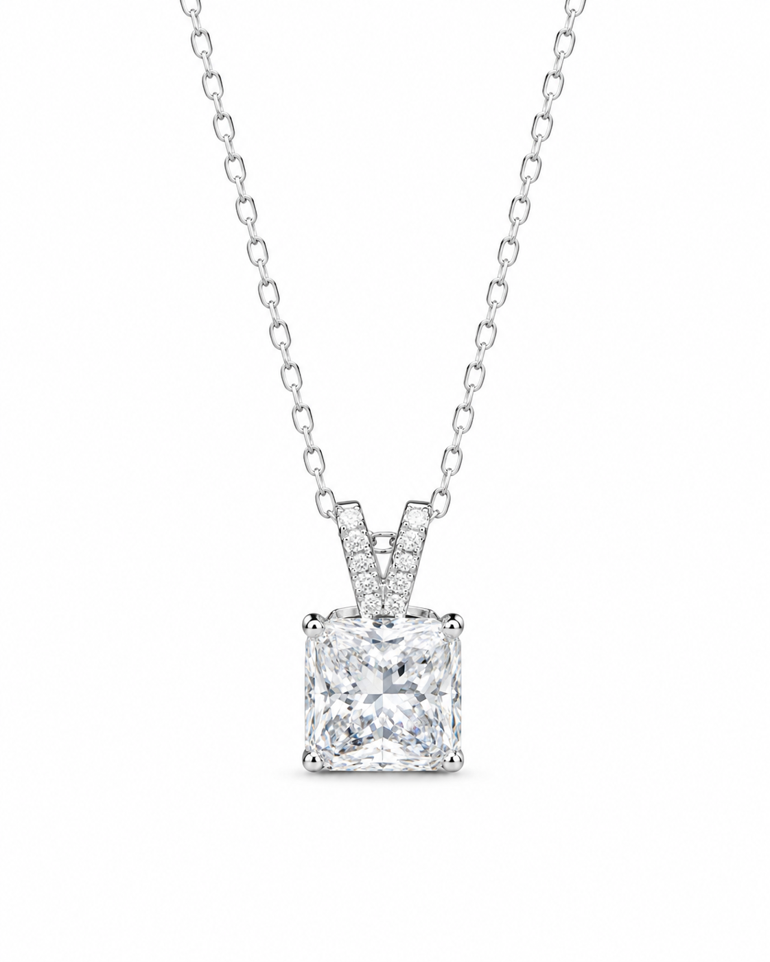 3.6‑Carat Princess‑Cut Sugar‑Shaped Diamond Pendant Necklace, PT950 Platinum