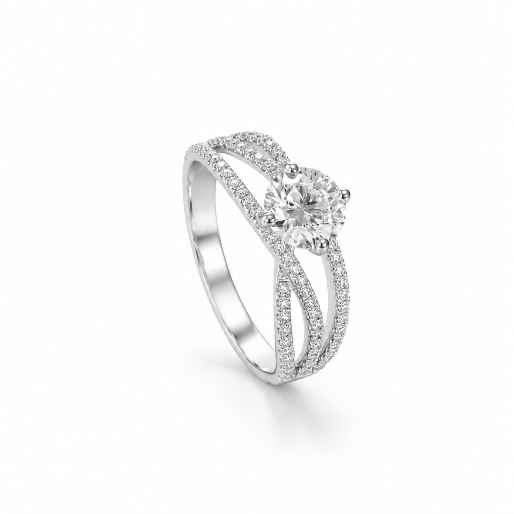 1‑Carat Round‑Cut Diamond Solitaire Ring, PT950 Platinum Band