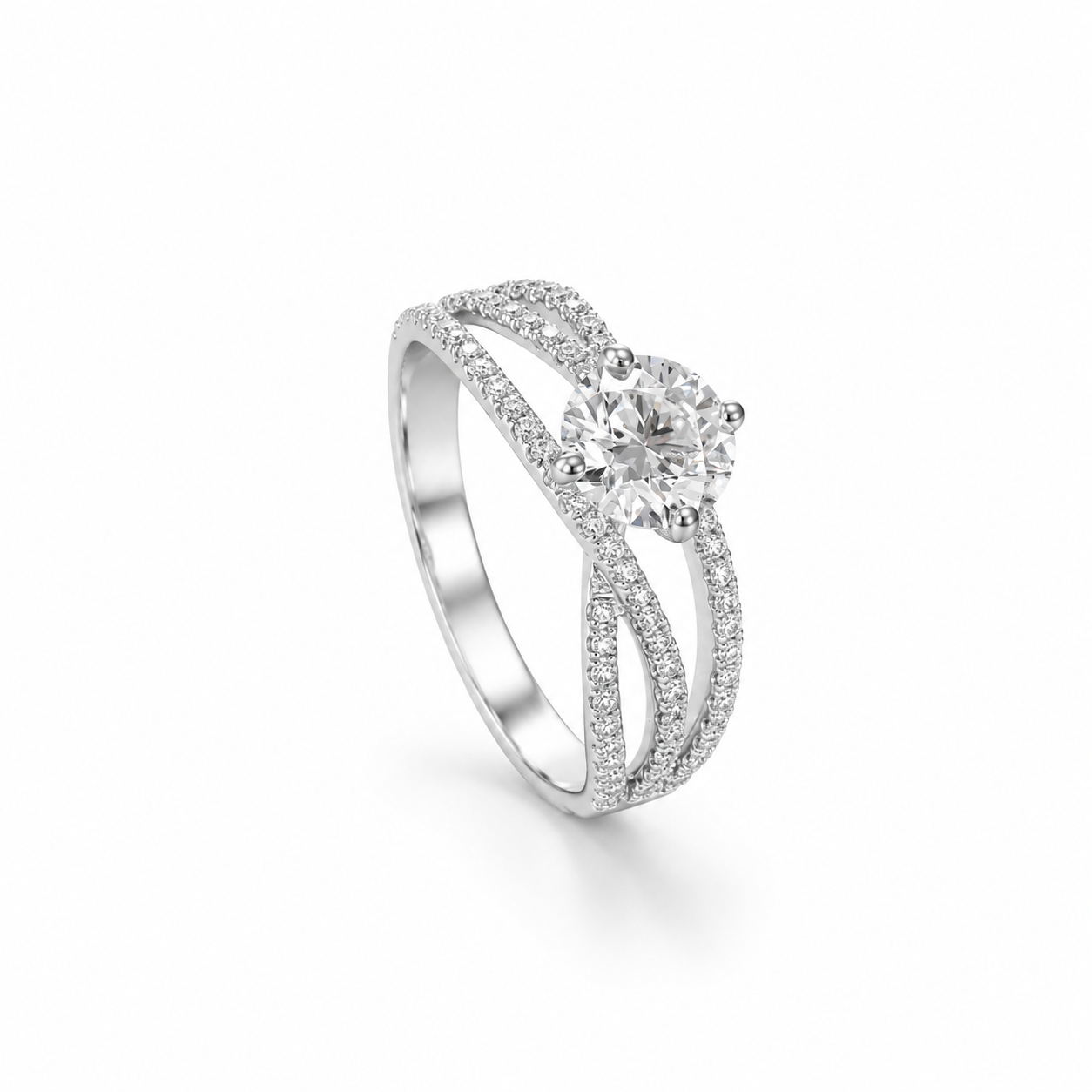1‑Carat Round‑Cut Diamond Solitaire Ring, PT950 Platinum Band
