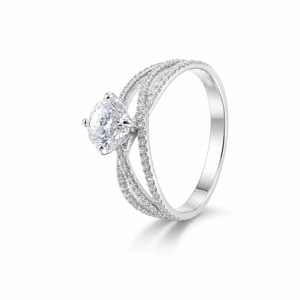 1‑Carat Round‑Cut Diamond Solitaire Ring, PT950 Platinum Band