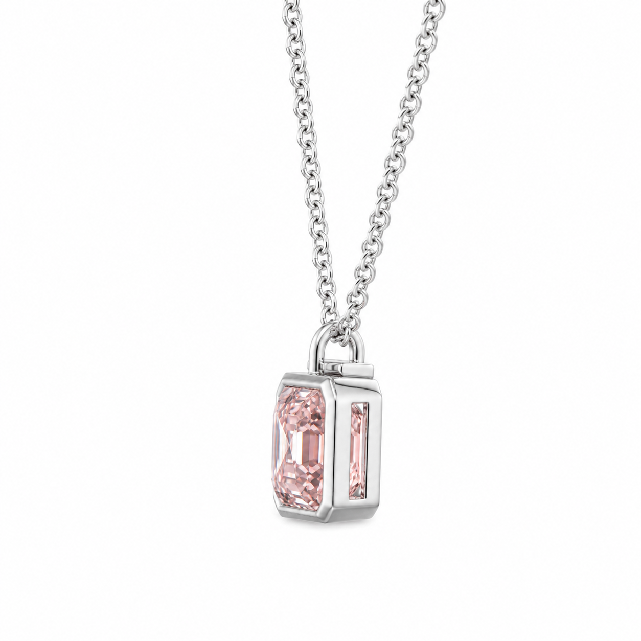 1-Carat Pink Lab-Grown Diamond Pendant Necklace, PT950 Platinum