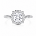 1.58‑Carat Round Diamond Vintage‑Halo Solitaire Ring, PT950 Platinum Band
