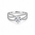 1‑Carat Round‑Cut Diamond Solitaire Ring, PT950 Platinum Band