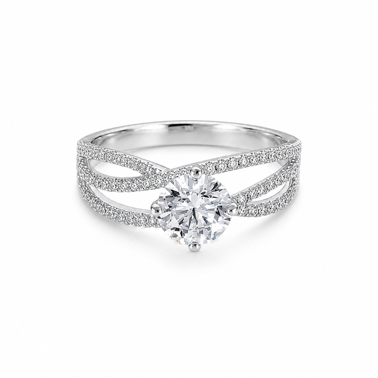 1‑Carat Round‑Cut Diamond Solitaire Ring, PT950 Platinum Band