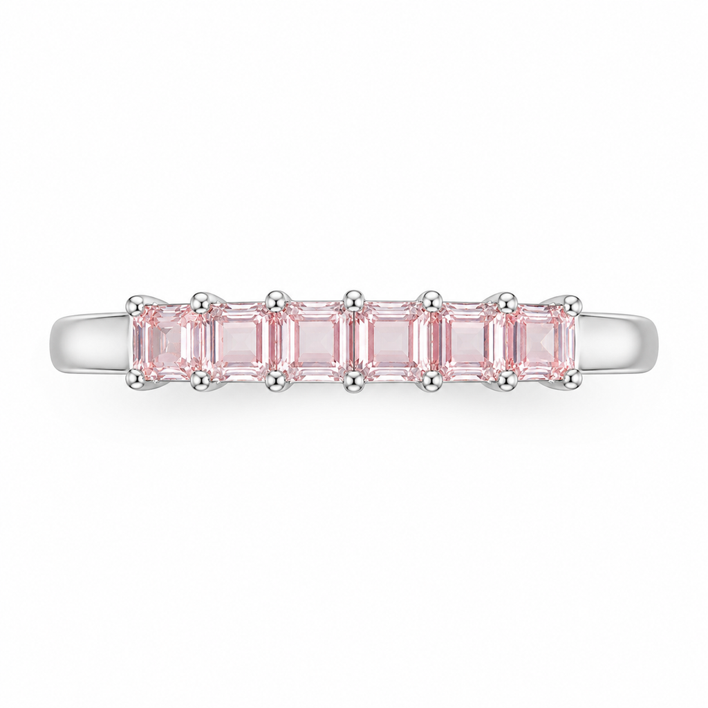 1.05-Carat Pink Diamond Eternity Ring, PT950 Platinum Band