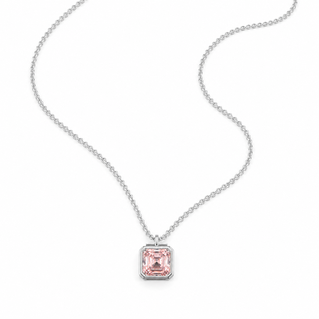 1-Carat Pink Lab-Grown Diamond Pendant Necklace, PT950 Platinum