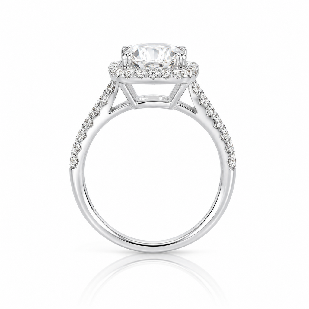 1.598‑Carat Round Lab‑Grown Diamond Solitaire Ring, PT950 Platinum Band