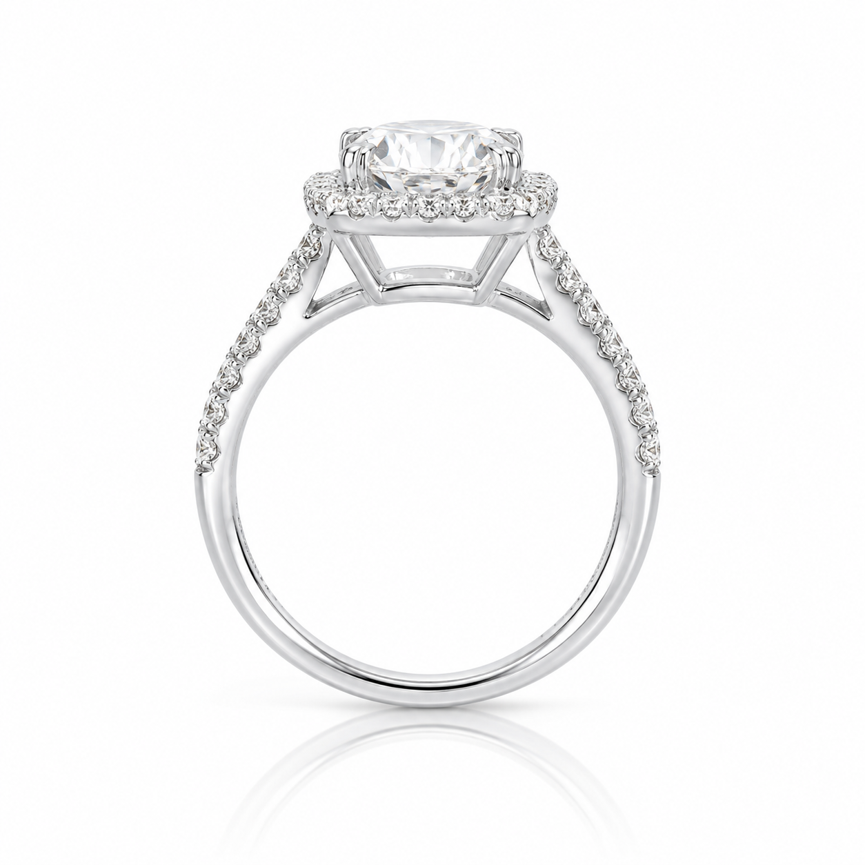 1.598‑Carat Round Lab‑Grown Diamond Solitaire Ring, PT950 Platinum Band