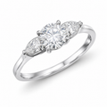 1‑Carat Three‑Stone Round Diamond Solitaire Ring, PT950 Platinum Band