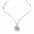 1‑Carat Round‑Cut Halo Diamond Pendant Necklace, PT950 Platinum
