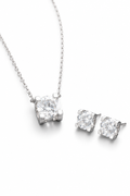 2.13‑Carat Lab‑Grown Diamond Necklace & Stud Earrings Set, PT950 Platinum