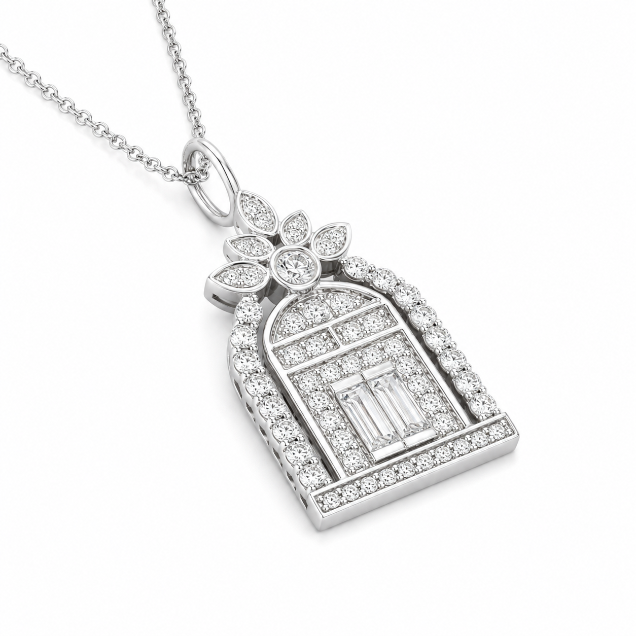1.25‑Carat Gate‑of‑Bliss Diamond Pendant Necklace, PT950 Platinum