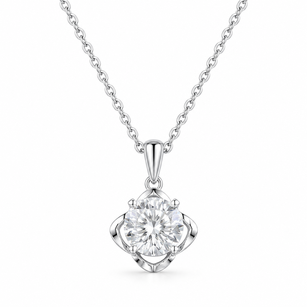1‑Carat Lab‑Grown Diamond Pendant Necklace, PT950 Platinum