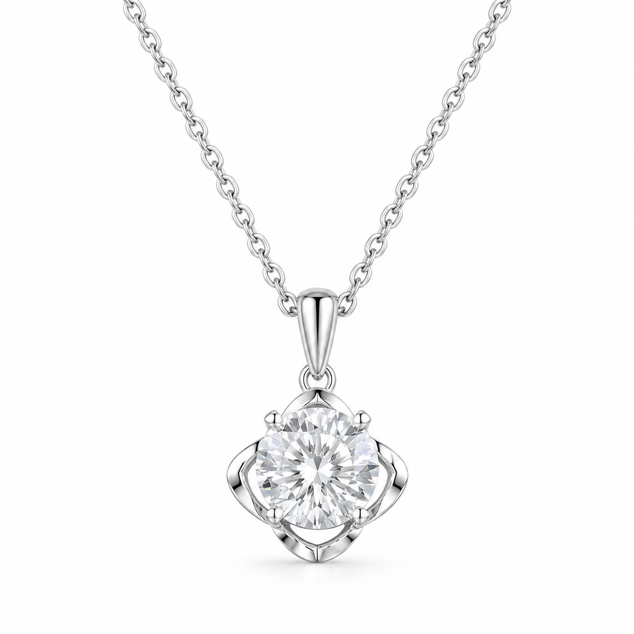 1‑Carat Lab‑Grown Diamond Pendant Necklace, PT950 Platinum