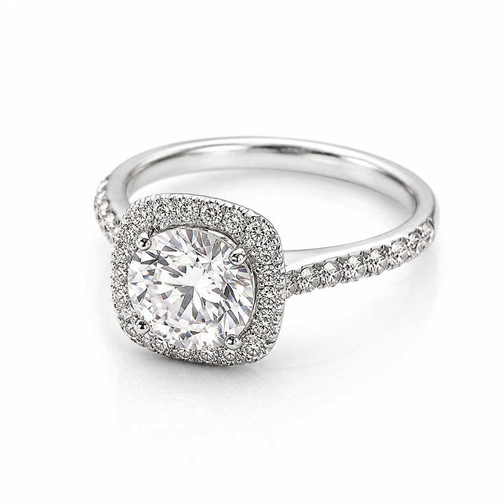 1.598‑Carat Round Lab‑Grown Diamond Solitaire Ring, PT950 Platinum Band
