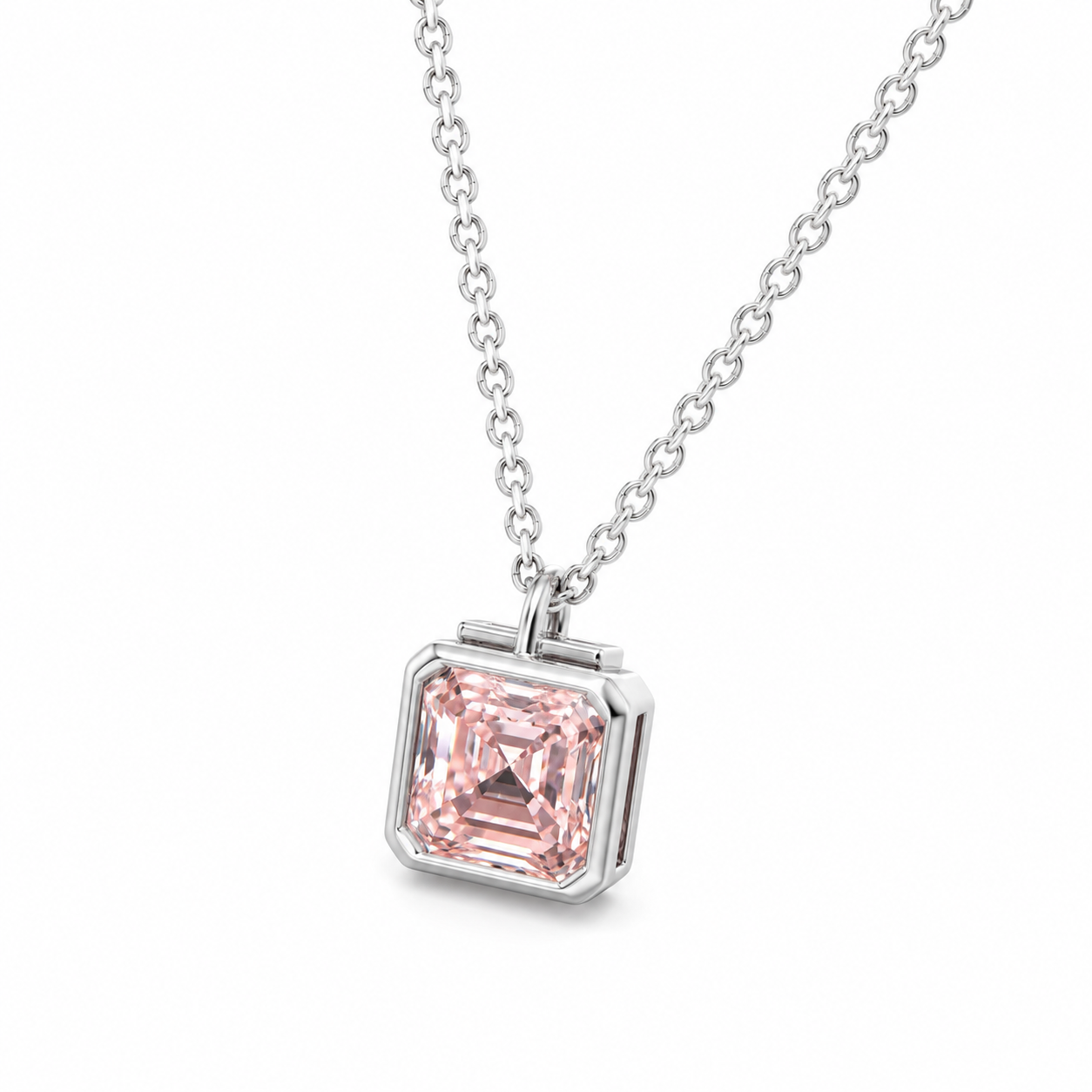 1-Carat Pink Lab-Grown Diamond Pendant Necklace, PT950 Platinum