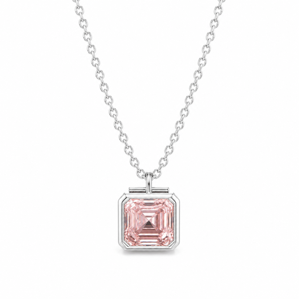 1-Carat Pink Lab-Grown Diamond Pendant Necklace, PT950 Platinum