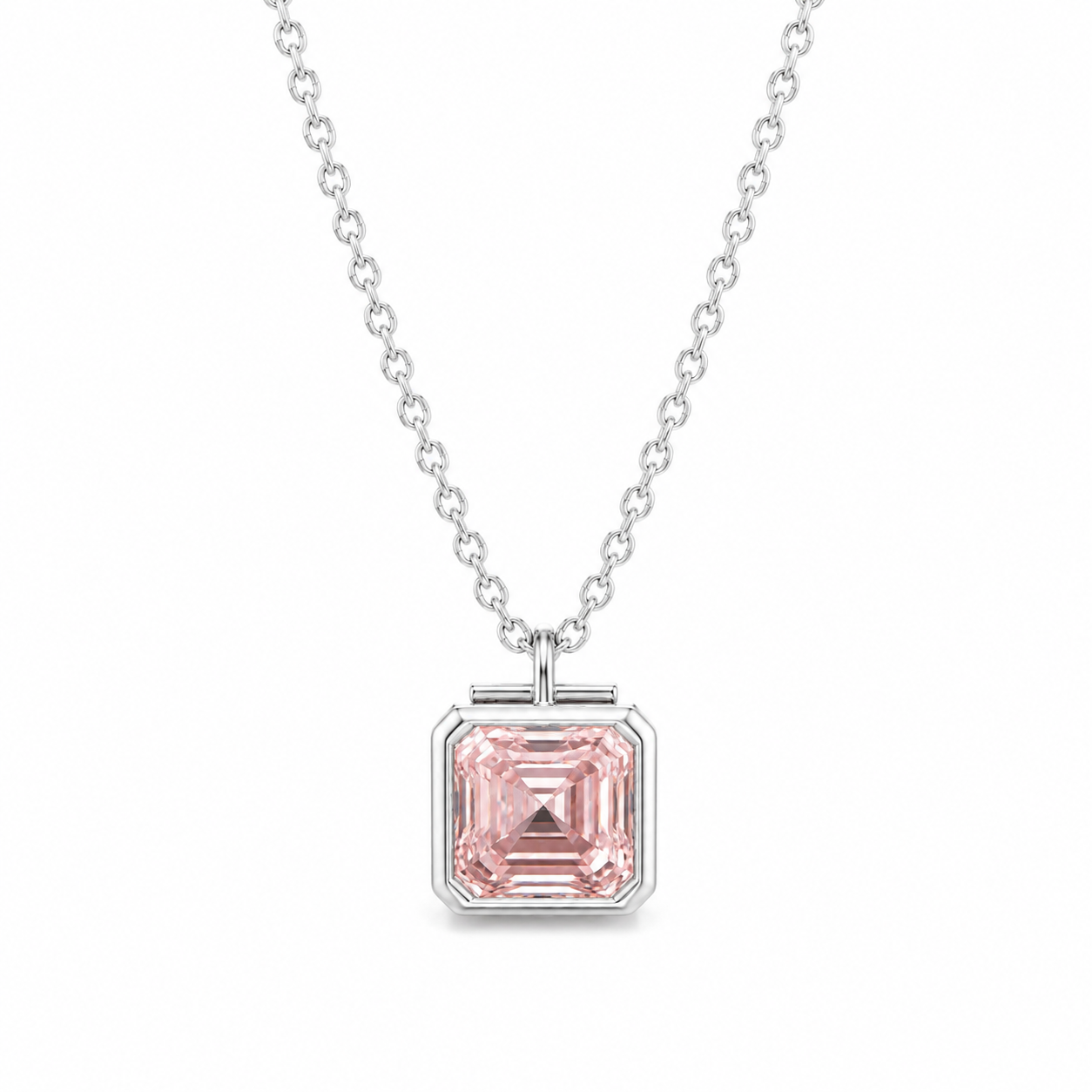 1-Carat Pink Lab-Grown Diamond Pendant Necklace, PT950 Platinum
