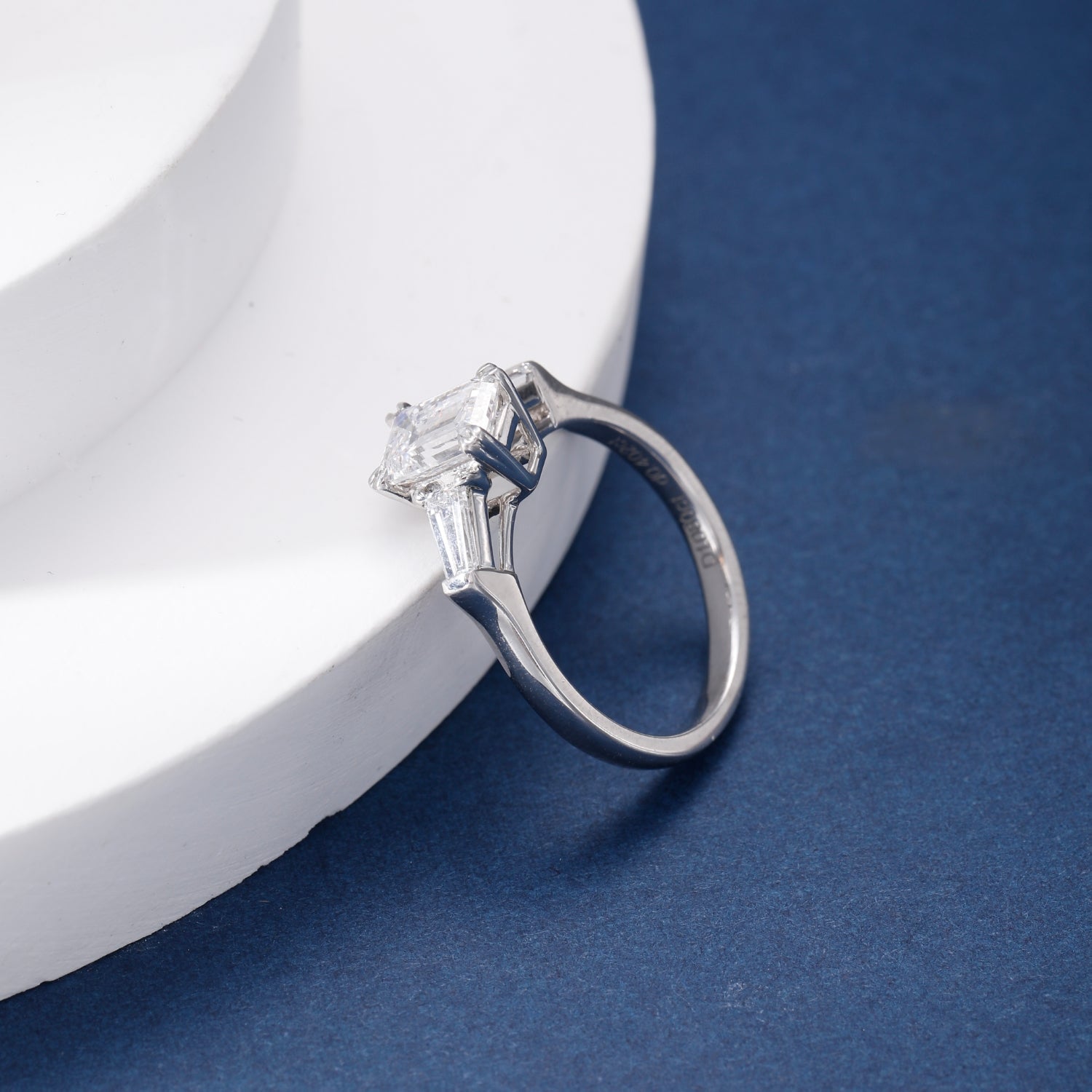 CF26-R007 | Emerald Cut 3-Stone Ring | Tapered Baguette Accents & 6-Prong