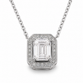 1.3‑Carat Lab‑Grown Diamond Halo Pendant Necklace, PT950 Platinum