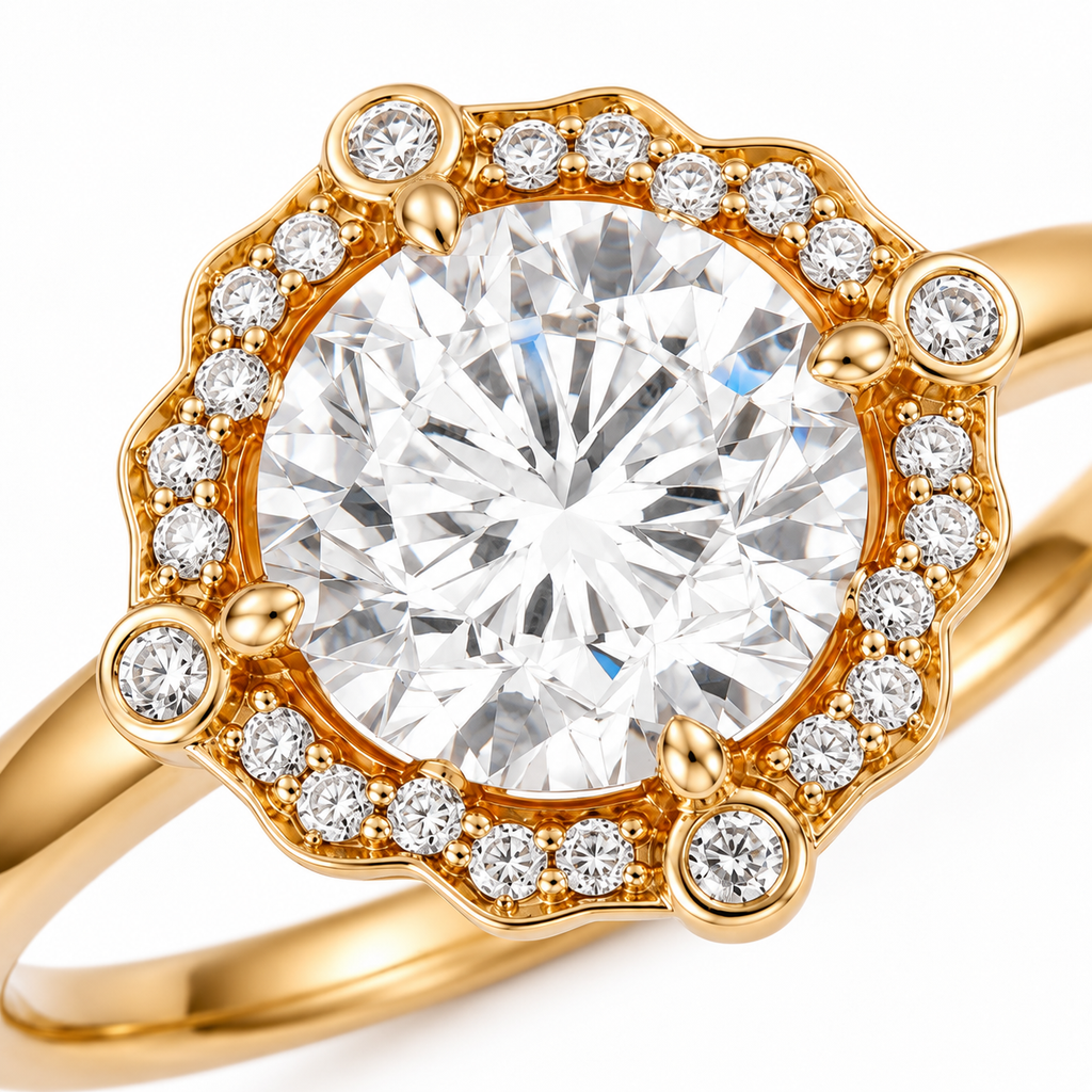 2.75-Carat Lab-Grown Diamond Jewelry Set, 18K Yellow Gold