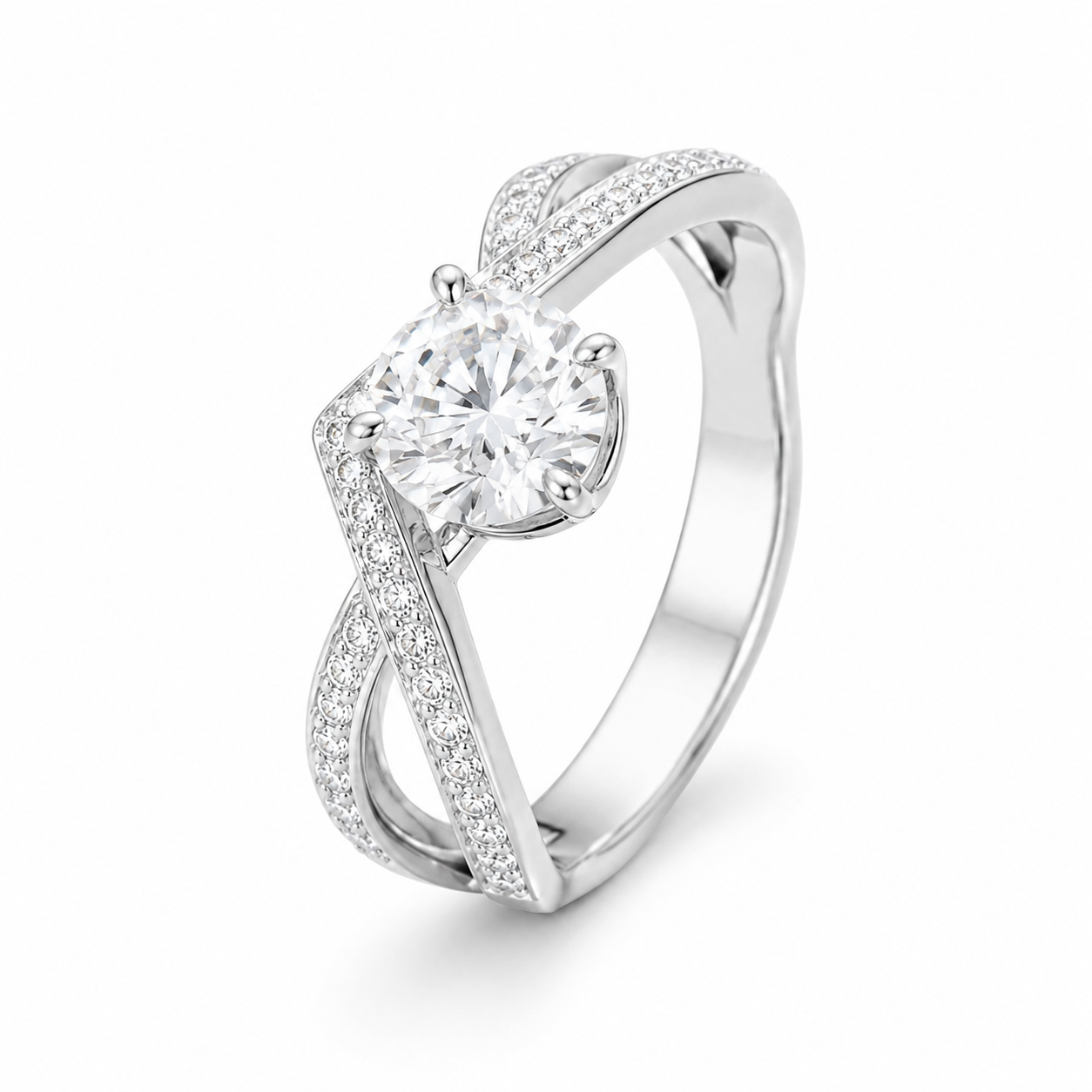 1 Carat Oval Diamond Crown Solitaire Ring, PT950 Platinum Band
