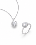 2.23‑Carat Oval Diamond Jewelry Set, PT950 Platinum