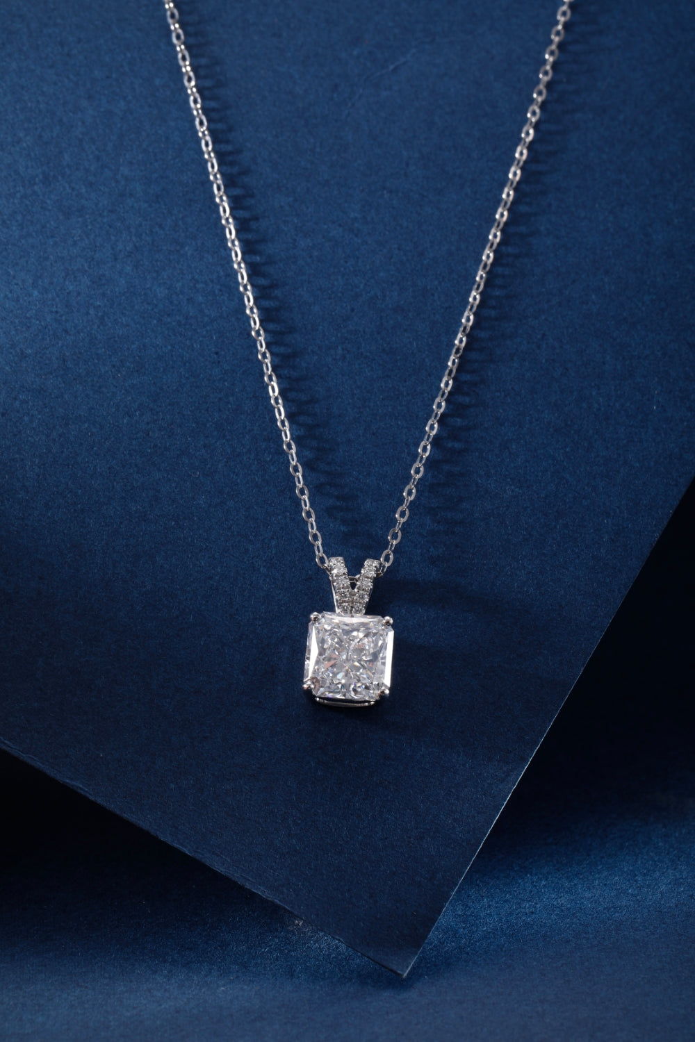 CF26-N004 | Cushion Brilliant Pendant | Heavy Pavé V-Bail & 4-Prong Setting