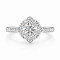 2.89‑Carat Halo Ring With Lab‑Grown Round Diamond in PT950 Platinu