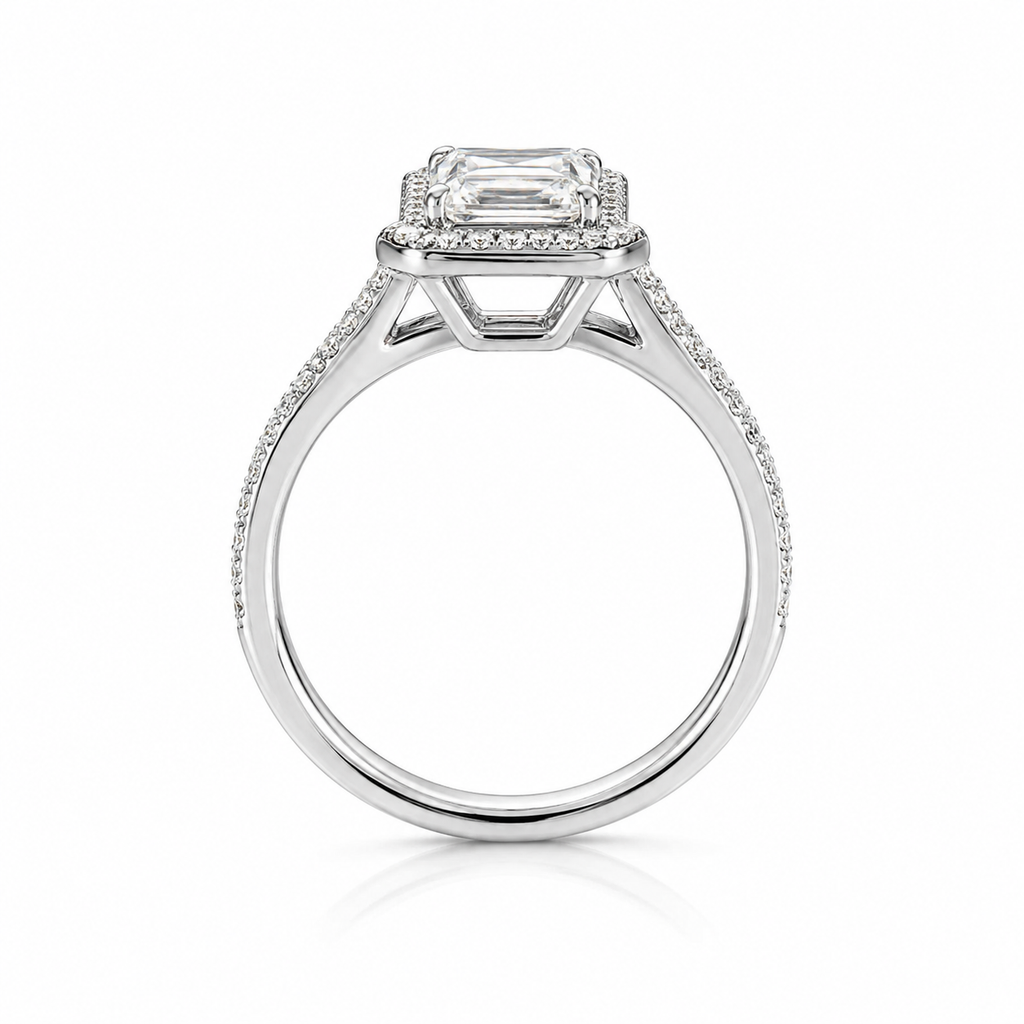 1.23‑Carat Rectangular‑Cut Diamond Solitaire Ring, PT950 Platinum Band