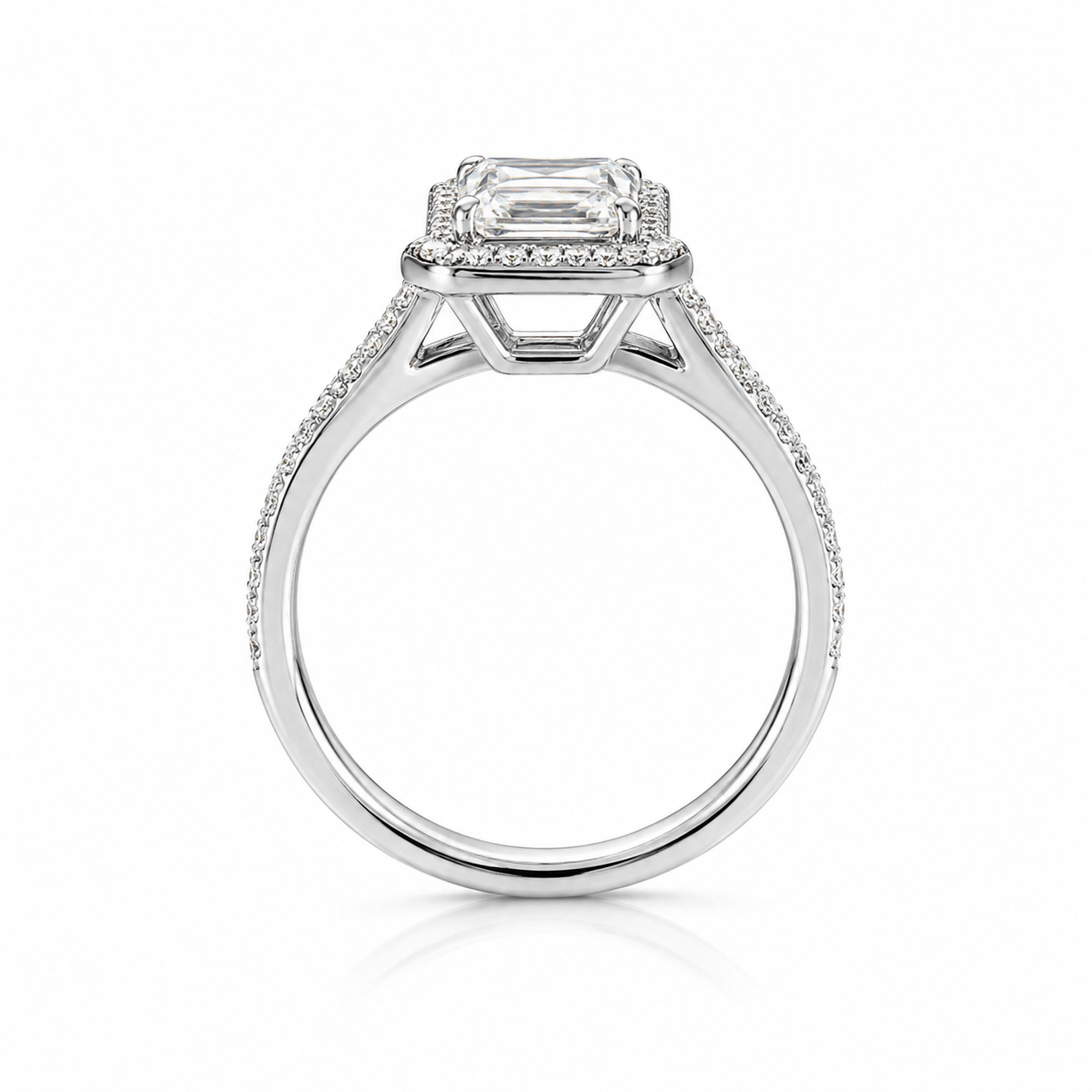 1.23‑Carat Rectangular‑Cut Diamond Solitaire Ring, PT950 Platinum Band