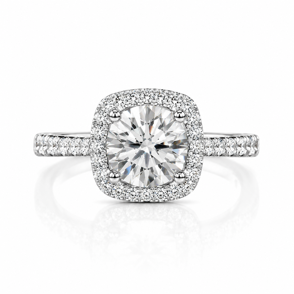 1.598‑Carat Round Lab‑Grown Diamond Solitaire Ring, PT950 Platinum Band