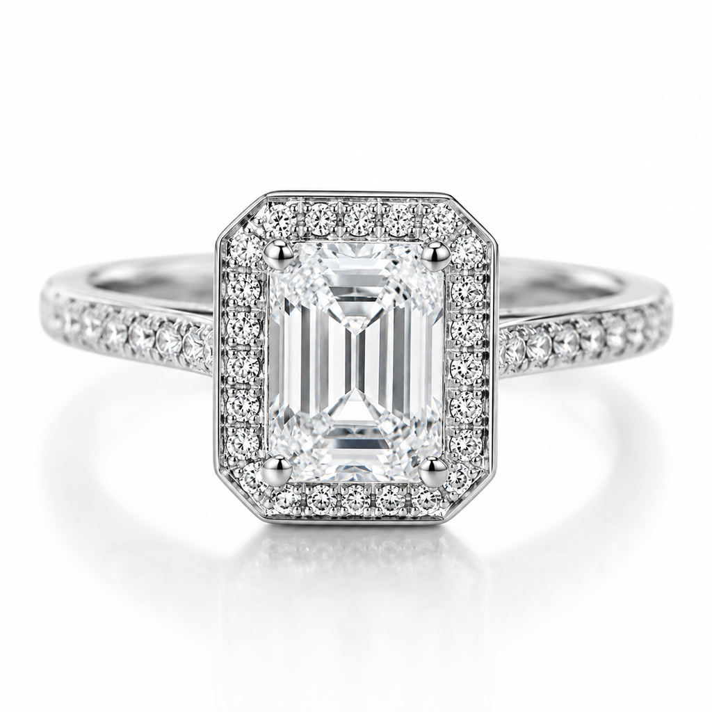 1.23‑Carat Rectangular‑Cut Diamond Solitaire Ring, PT950 Platinum Band