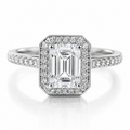 1.23‑Carat Rectangular‑Cut Diamond Solitaire Ring, PT950 Platinum Band