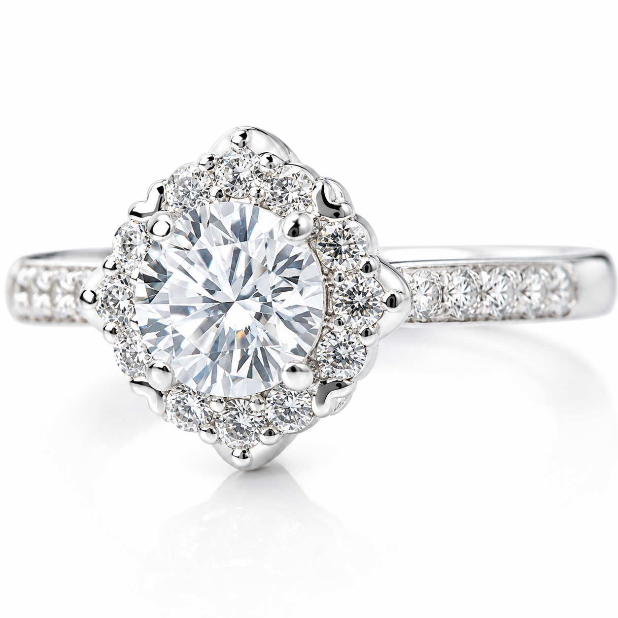 2.89‑Carat Halo Ring With Lab‑Grown Round Diamond in PT950 Platinu