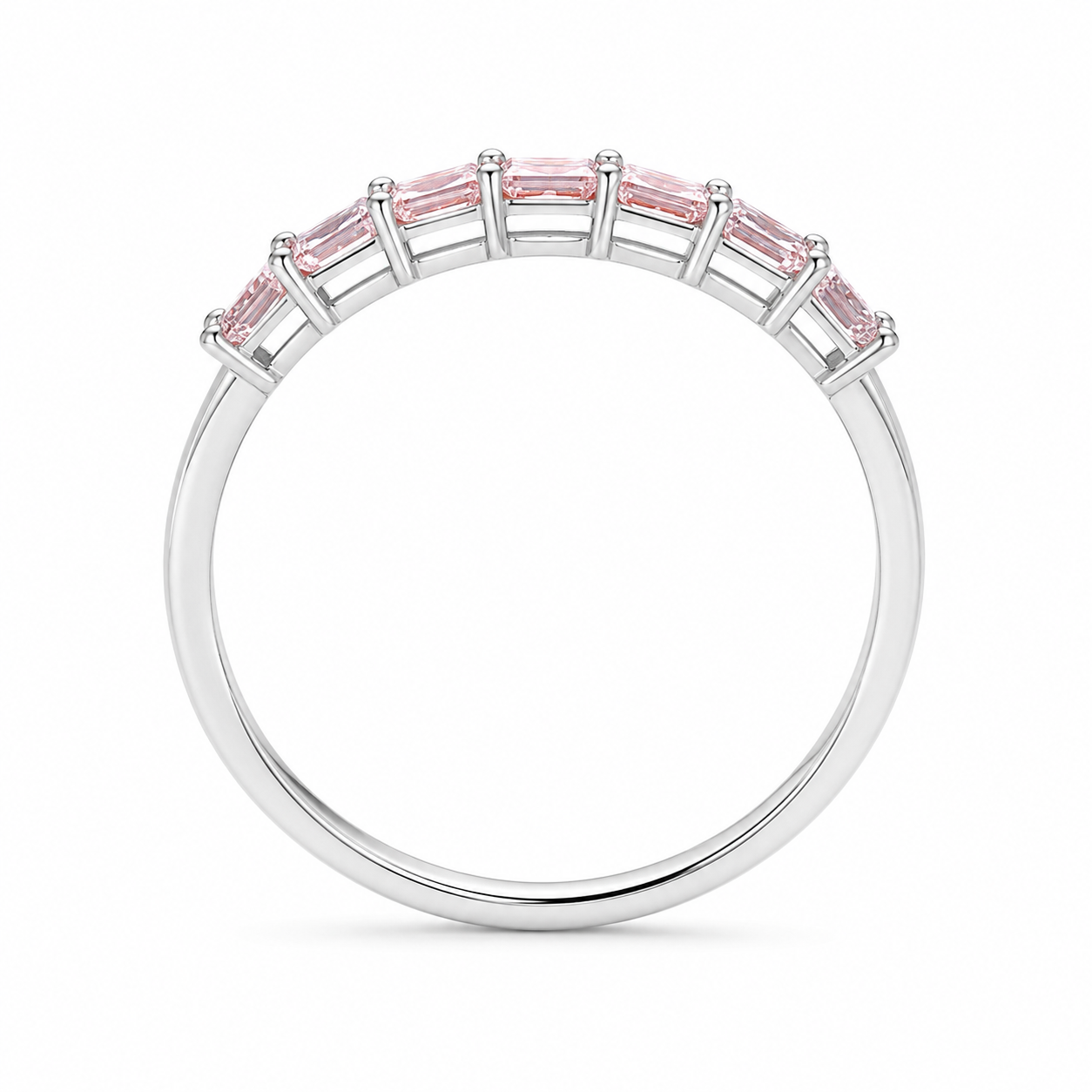 1.05-Carat Pink Diamond Eternity Ring, PT950 Platinum Band
