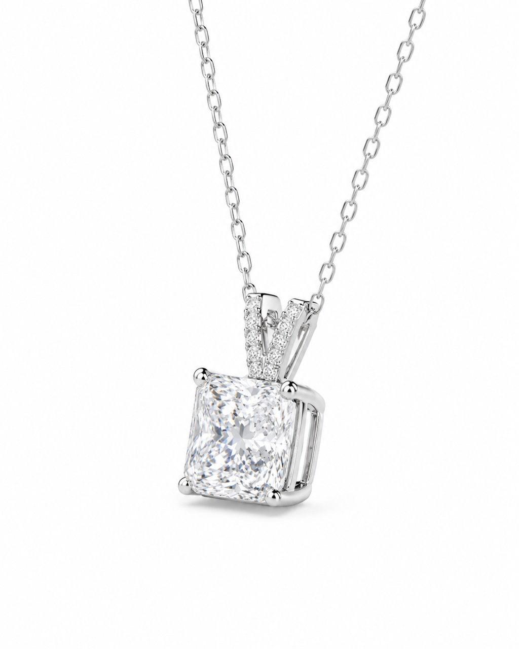 3.6‑Carat Princess‑Cut Sugar‑Shaped Diamond Pendant Necklace, PT950 Platinum