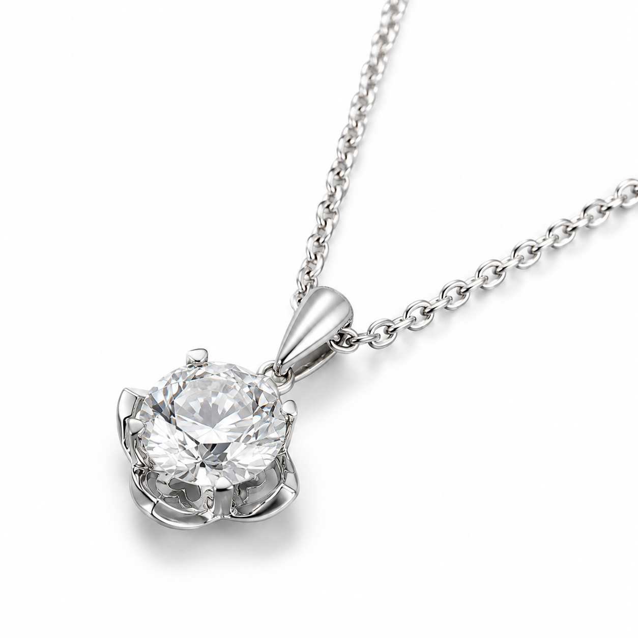 1‑Carat Lab‑Grown Diamond Pendant Necklace, PT950 Platinum