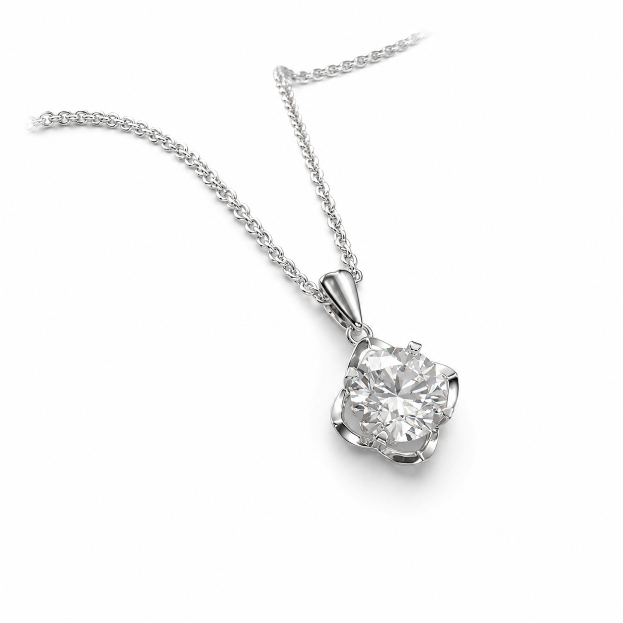 1‑Carat Lab‑Grown Diamond Pendant Necklace, PT950 Platinum