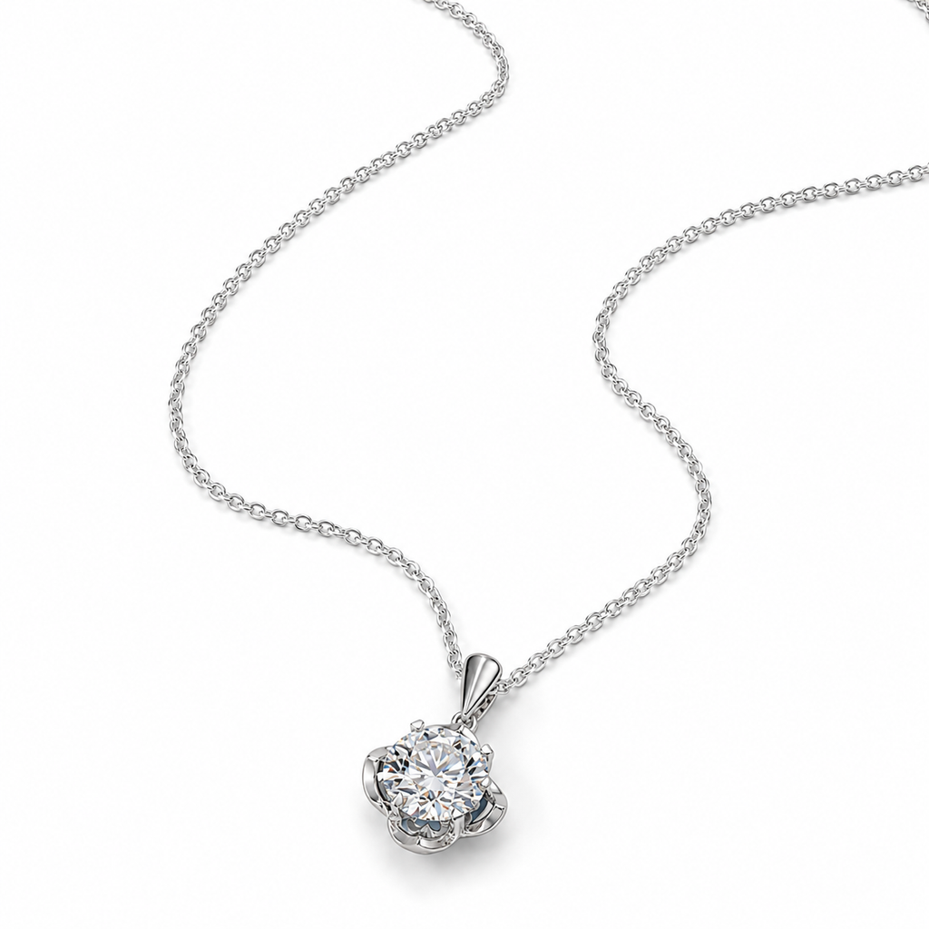 1‑Carat Lab‑Grown Diamond Pendant Necklace, PT950 Platinum