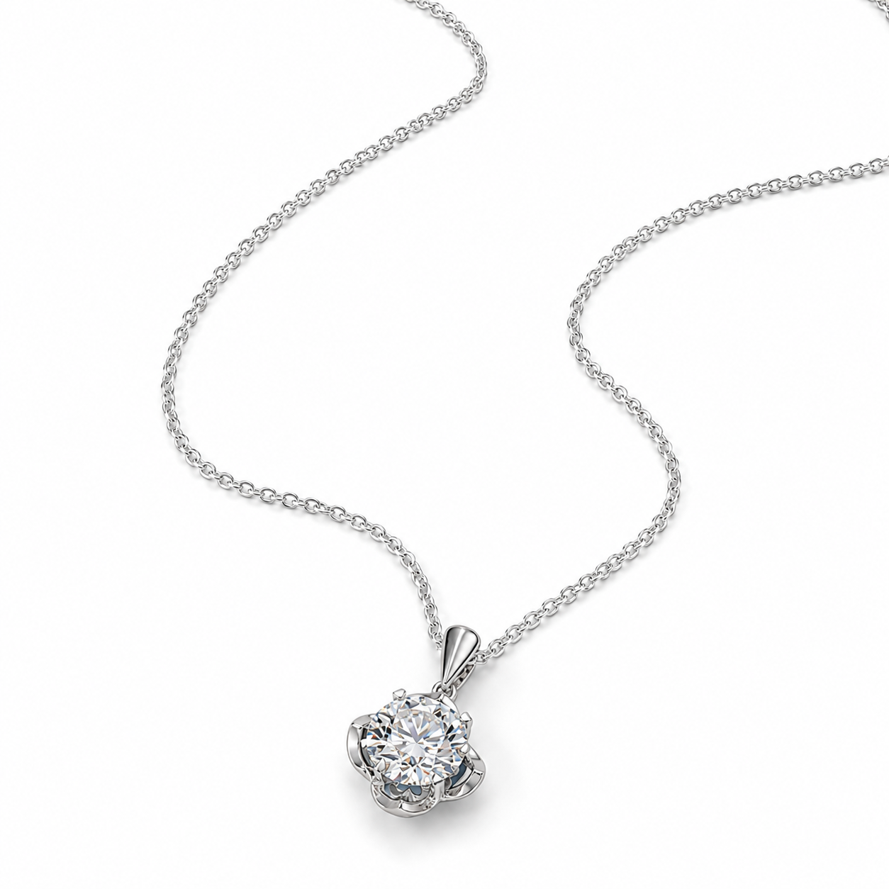 1‑Carat Lab‑Grown Diamond Pendant Necklace, PT950 Platinum