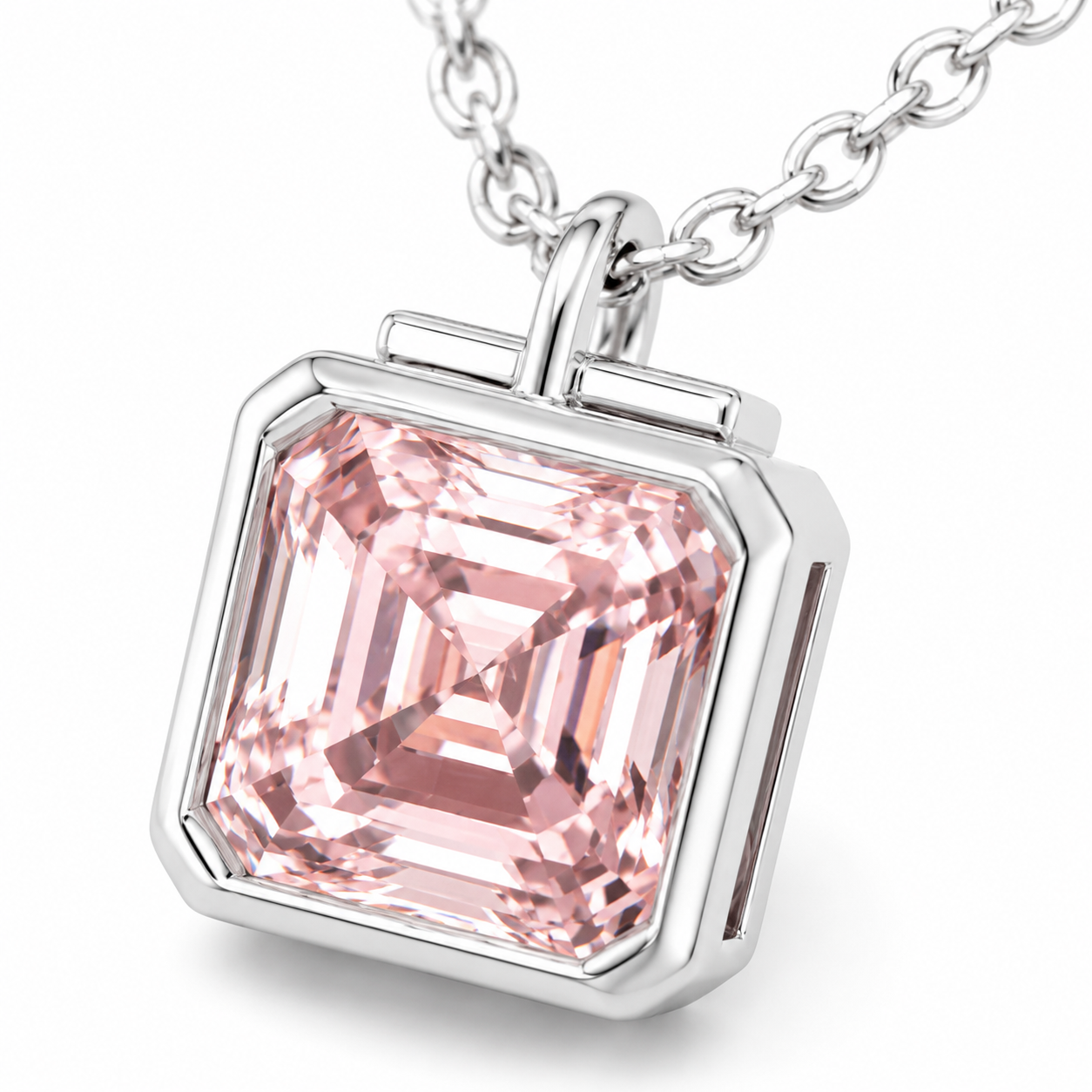 1-Carat Pink Lab-Grown Diamond Pendant Necklace, PT950 Platinum