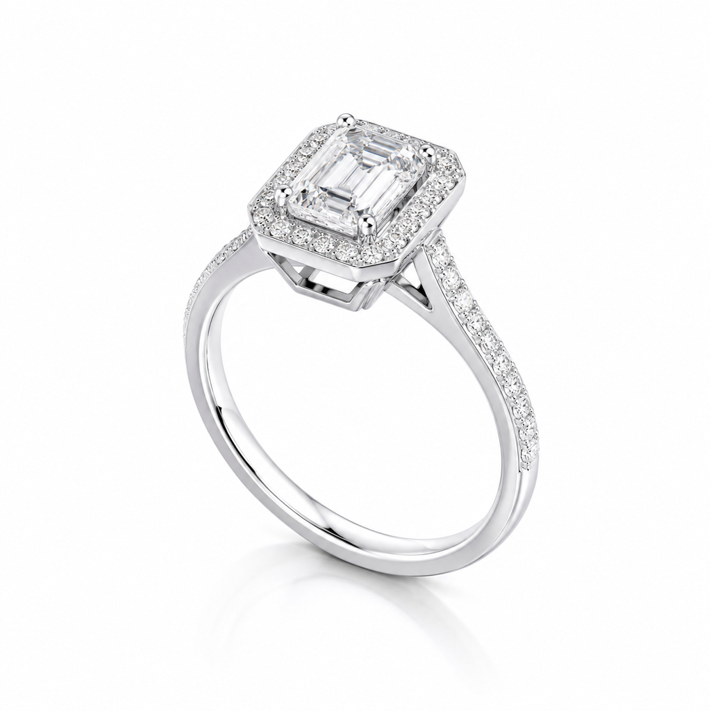 1.23‑Carat Rectangular‑Cut Diamond Solitaire Ring, PT950 Platinum Band