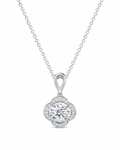 1‑Carat Four‑Leaf‑Clover Halo Diamond Pendant Necklace, PT950 Platinum