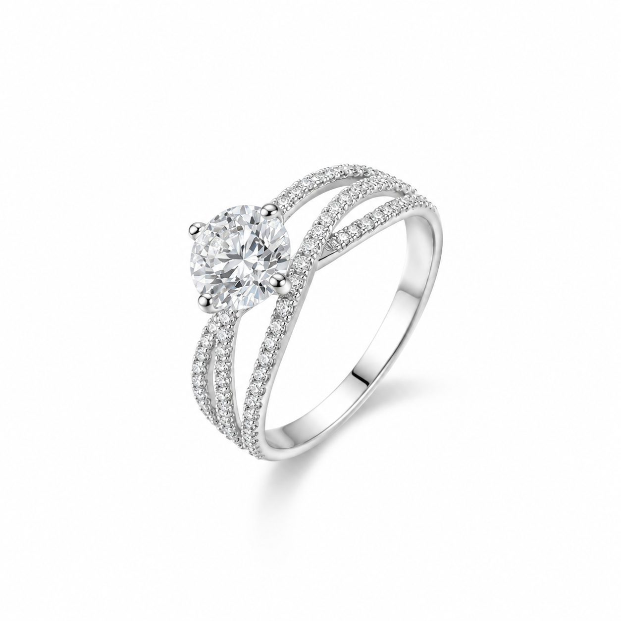 1‑Carat Round‑Cut Diamond Solitaire Ring, PT950 Platinum Band