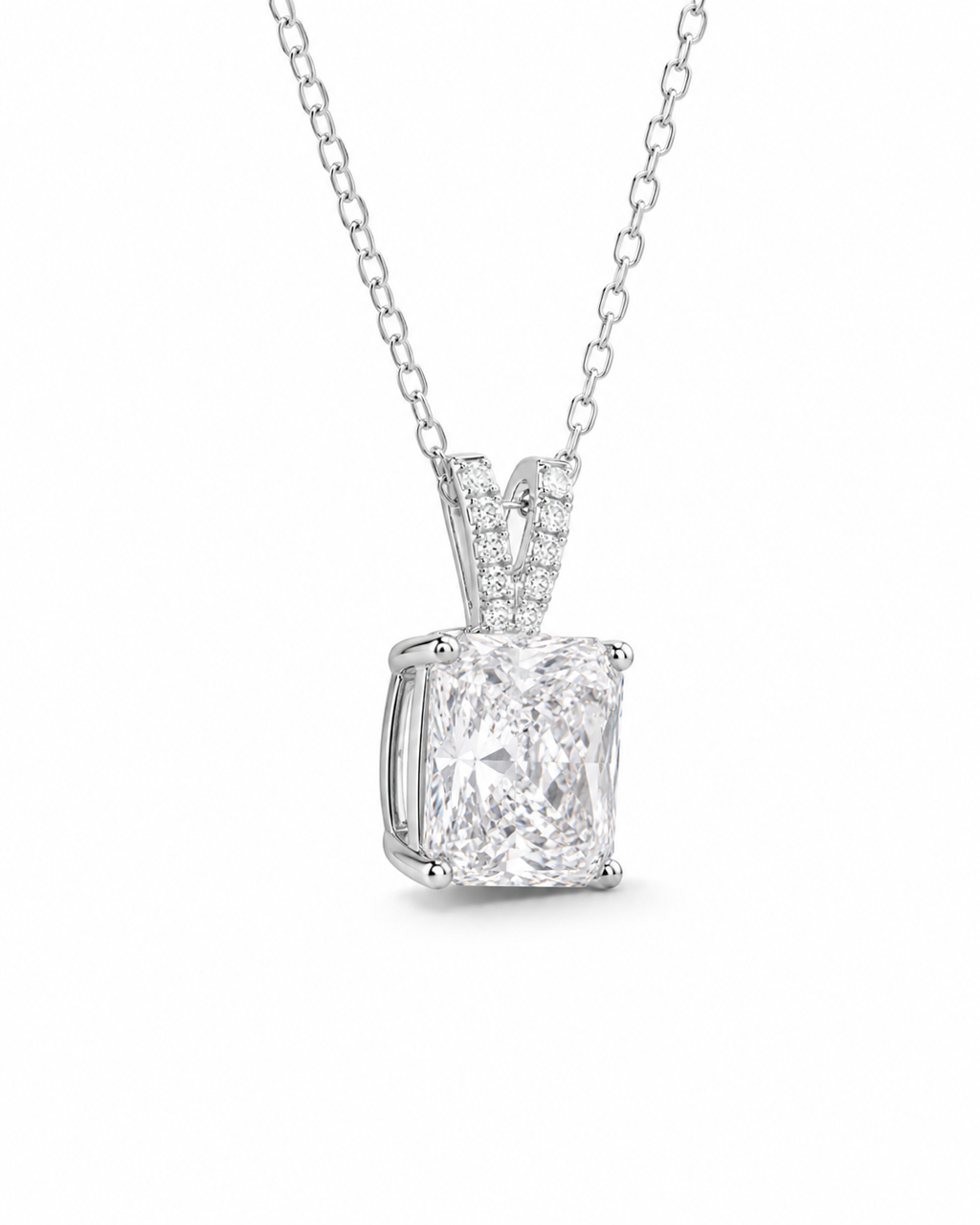 3.6‑Carat Princess‑Cut Sugar‑Shaped Diamond Pendant Necklace, PT950 Platinum
